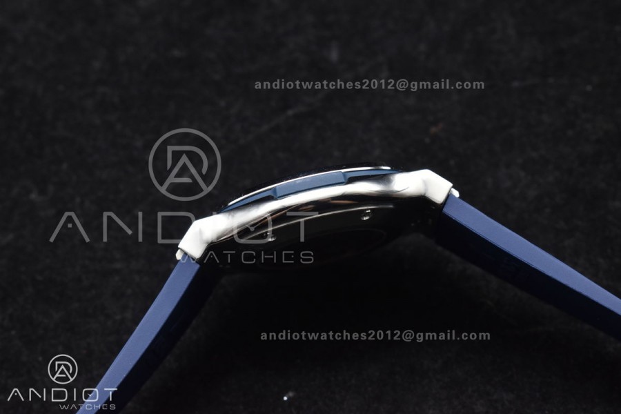 Classic Fusion 42mm SS HBF 1:1 Best Edition Blue Dial On Blue Gummy Strap A2892