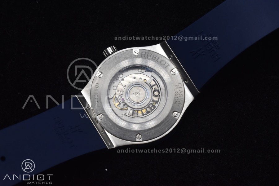 Classic Fusion 42mm SS HBF 1:1 Best Edition Blue Dial On Blue Gummy Strap A2892