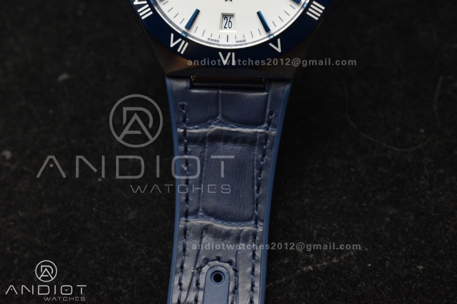Constellation Blue Ceramic SS VSF 1:1 Best Edition White Dial on Blue Gummy Strap A8900 Super Clone