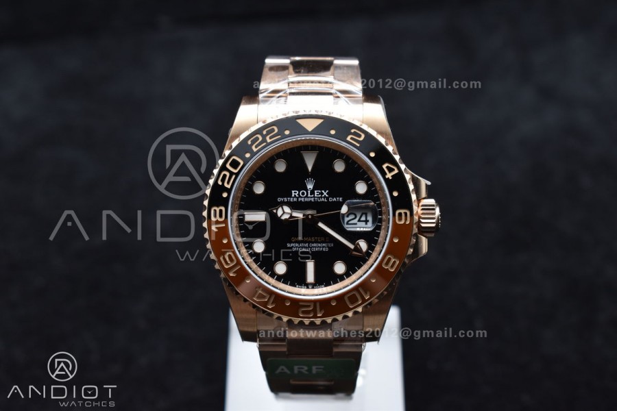 GMT Master II 126715 CHNR 904L SS ARF 1:1 Best Edition on RG Bracelet New SH3285 CHS