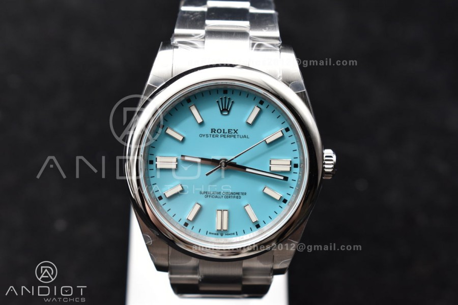 Oyster Perpetual 124300 41mm DIWF 1:1 Best Edition 904L Steel Tiffany Blue Dial A3230