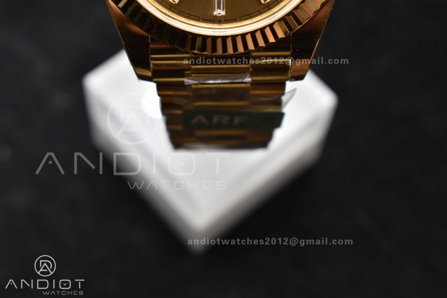 Day Date 40 YG 228238 ARF 1:1 Best Edition Gold Crystal Dial On President Bracelet VR3255 (Gain Weight)