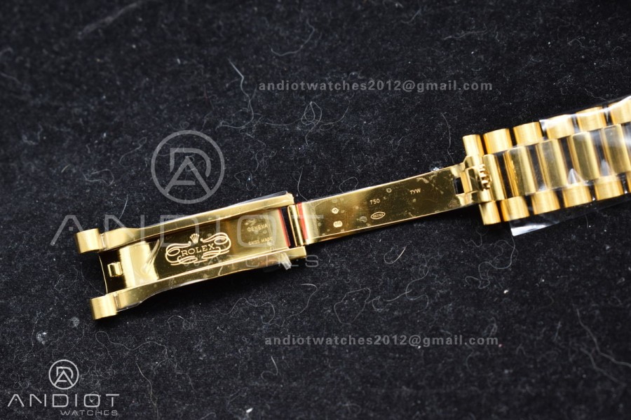 Day Date 40 YG 228238 ARF 1:1 Best Edition Black Crystal Dial On President Bracelet VR3255 (Gain Weight)