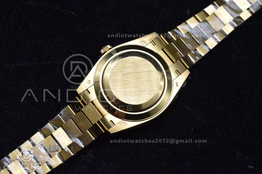 Day Date 40 YG 228238 ARF 1:1 Best Edition Black Crystal Dial On President Bracelet VR3255 (Gain Weight)
