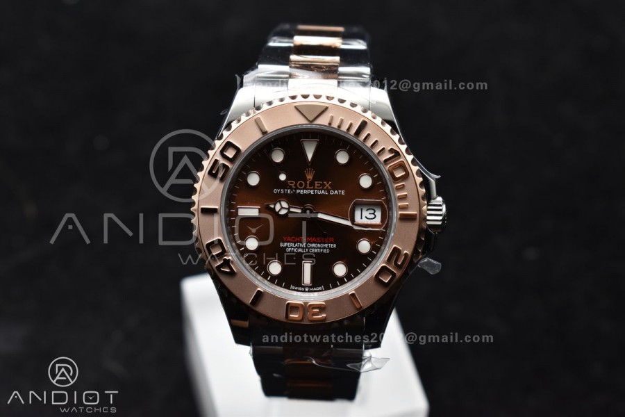 Yacht-Master RG 37mm 268621 CVSF 1:1 Best Edition Brown Dial 316L SS Case and Bracelet A2824