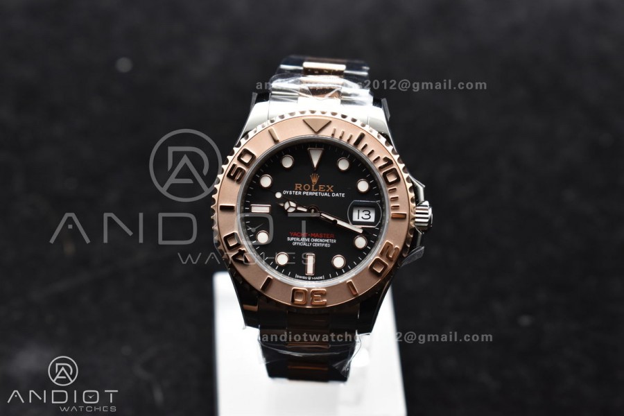 Yacht-Master RG 37mm 268621 CVSF 1:1 Best Edition Black Dial 316L SS Case and Bracelet A2824