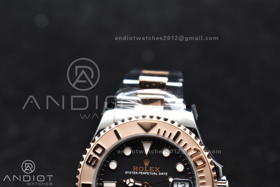 Yacht-Master RG 37mm 268621 CVSF 1:1 Best Edition Black Dial 316L SS Case and Bracelet A2824