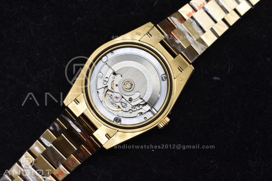 DayDate 40 YG GMF Tungsten Weighted 904L Steel White Dial Stick Markers On President Bracelet A2836 V2