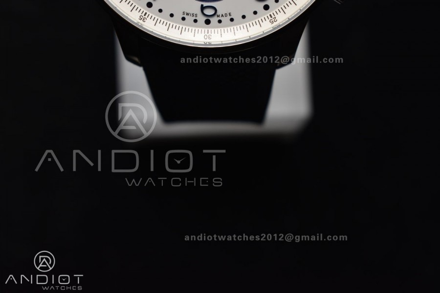 Portuguese Chrono IW3716 Z+F 1:1 Best Edition White/Blue Dial on Blue Rubber Strap A69355