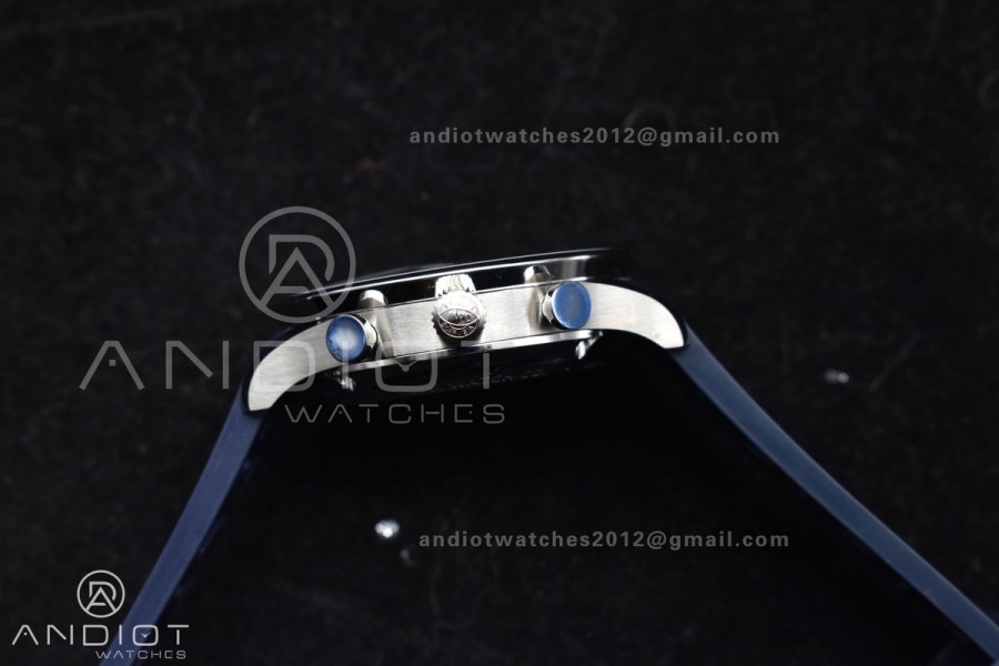 Portuguese Chrono IW3716 Z+F 1:1 Best Edition White/Blue Dial on Blue Rubber Strap A69355