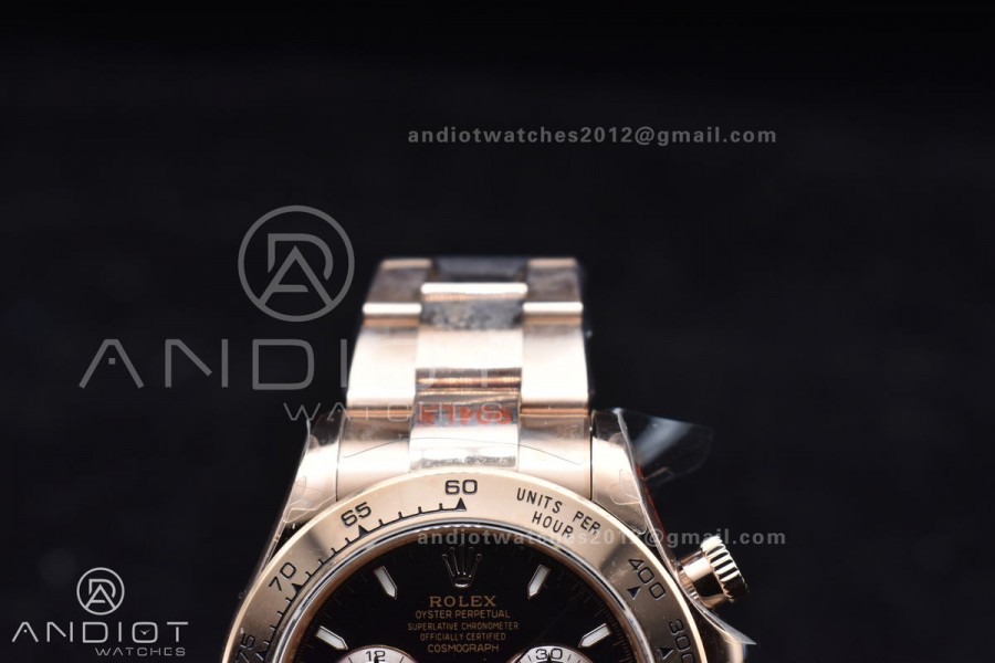 Daytona 116505 QF 1:1 Best Edition Black/RG Dial on RG Bracelet SH4130 V3 (Gain Weight)