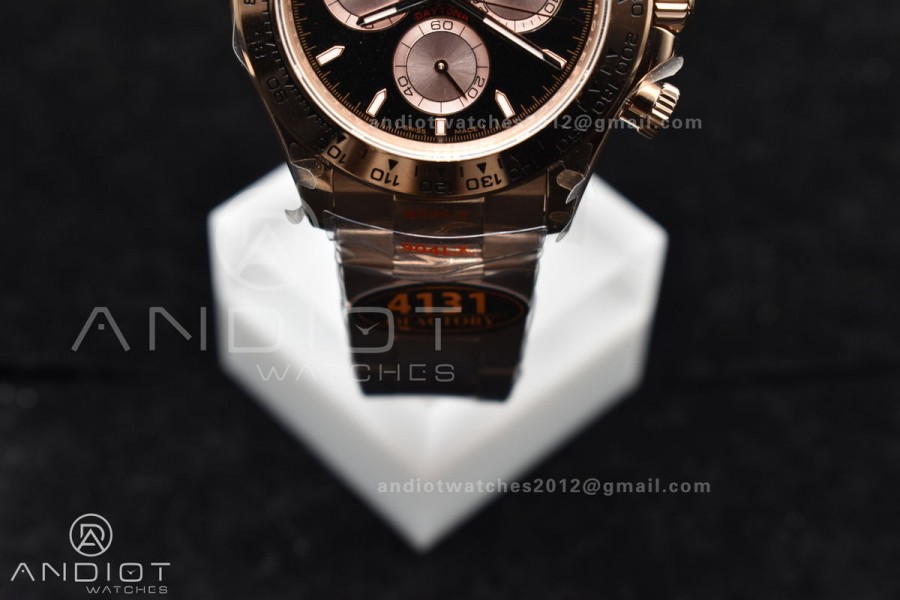 Daytona 116505 QF 1:1 Best Edition Black/RG Dial on RG Bracelet SH4130 V3 (Gain Weight)