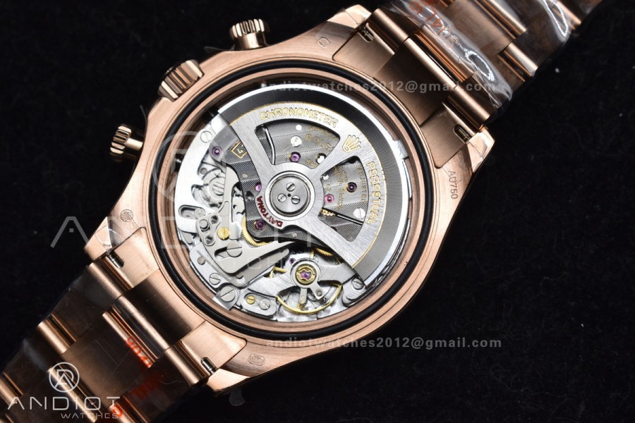 Daytona 116505 QF 1:1 Best Edition Black/RG Dial on RG Bracelet SH4130 V3 (Gain Weight)