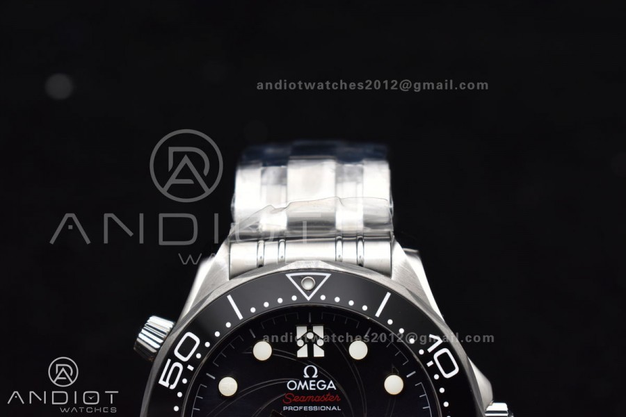 Seamaster Diver 300M VSF 1:1 Best Edition James Bond 007 Black Ceramic Black Dial On SS Bracelet A8800