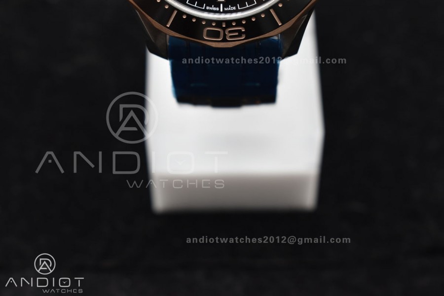 Seamaster Diver 300M SS/RG VSF 1:1 Best Edition Black Ceramic Black Dial on SS Bracelet A8800