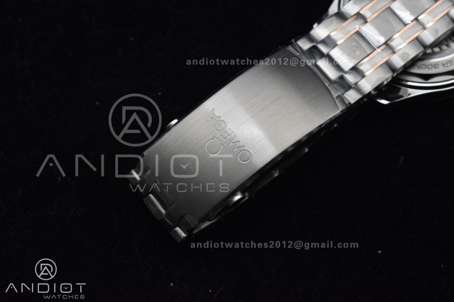 Seamaster Diver 300M SS/RG VSF 1:1 Best Edition Black Ceramic Black Dial on SS Bracelet A8800