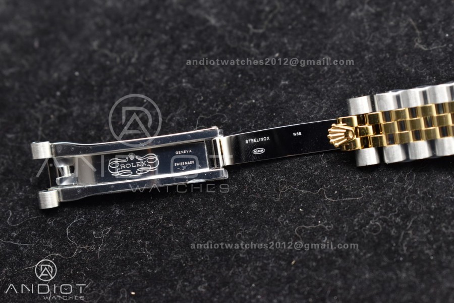 DateJust 31 Ladies 278273 GSF 316L Steel Gold Dial Stick Markers On YG President Bracelet