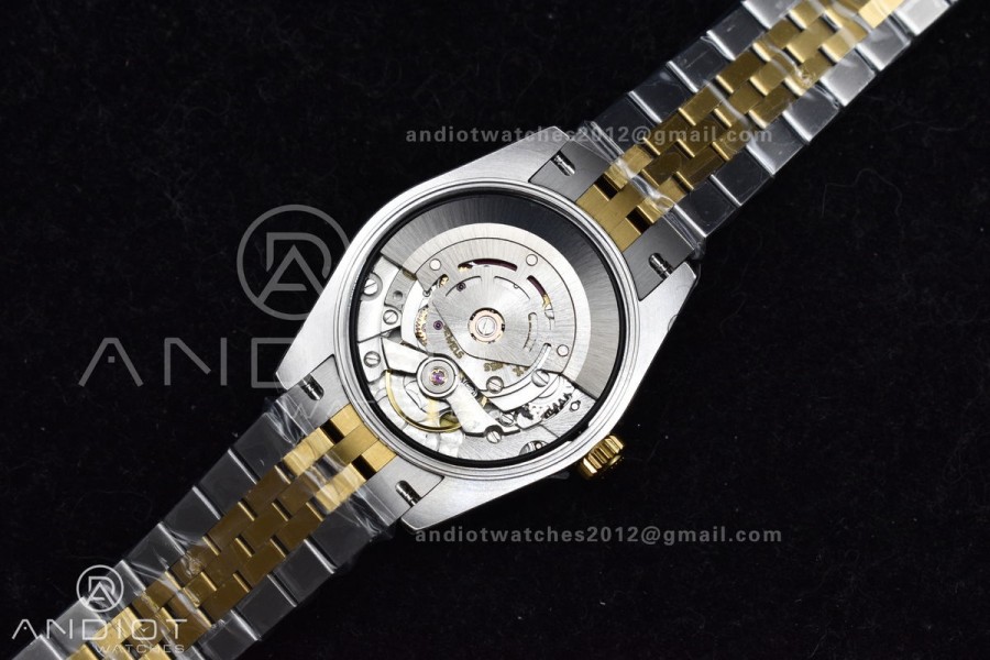 DateJust 31 Ladies 278273 GSF 316L Steel Gold Dial Stick Markers On YG President Bracelet