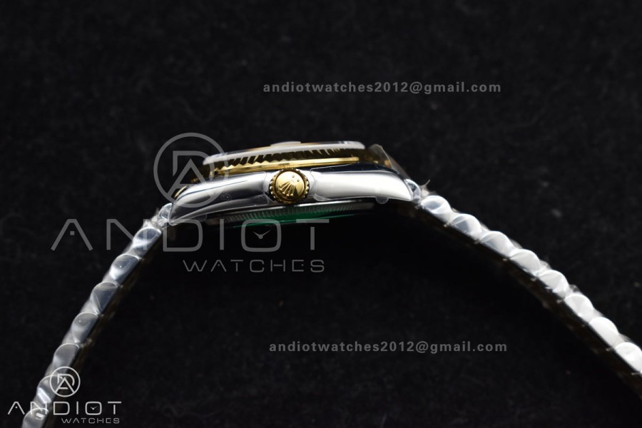 DateJust 31 Ladies 278273 GSF 316L Steel Black Dial Stick Markers on YG President Bracelet