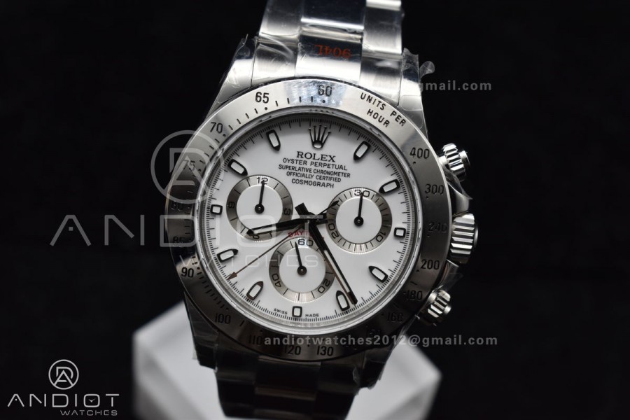 Daytona 116520 QF 1:1 Best Edition White Dial on SS Bracelet SA4130 V2