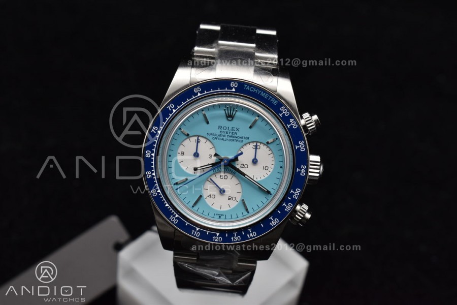 Daytona SS ADGF Paul Newman Best Customized Edition Tiffany/White Dial On SS Bracelet A4130