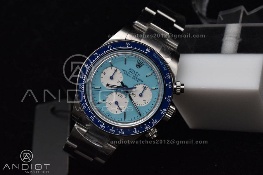 Daytona SS ADGF Paul Newman Best Customized Edition Tiffany/White Dial On SS Bracelet A4130