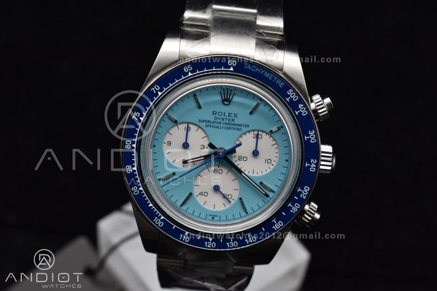 Daytona SS ADGF Paul Newman Best Customized Edition Tiffany/White Dial On SS Bracelet A4130