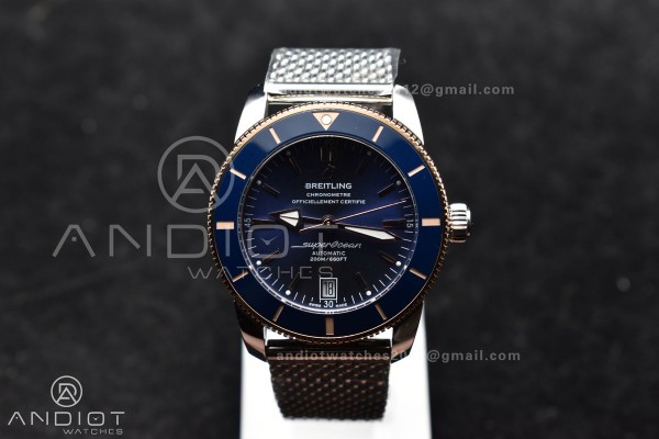 SuperOcean Heritage II BLSF 42mm SS Blue Dial Blue...