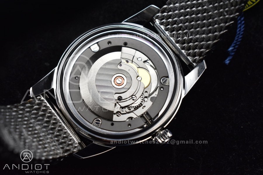 SuperOcean Heritage II BLSF 42mm SS Black Dial Black Ceramic Bezel on RG Bezel and Rubber Bracelet A2824