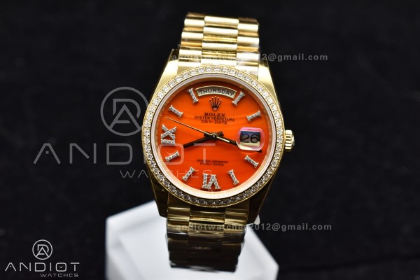 Day Date 36 YG RAF 1:1 Best Edition Red Carnelian ...