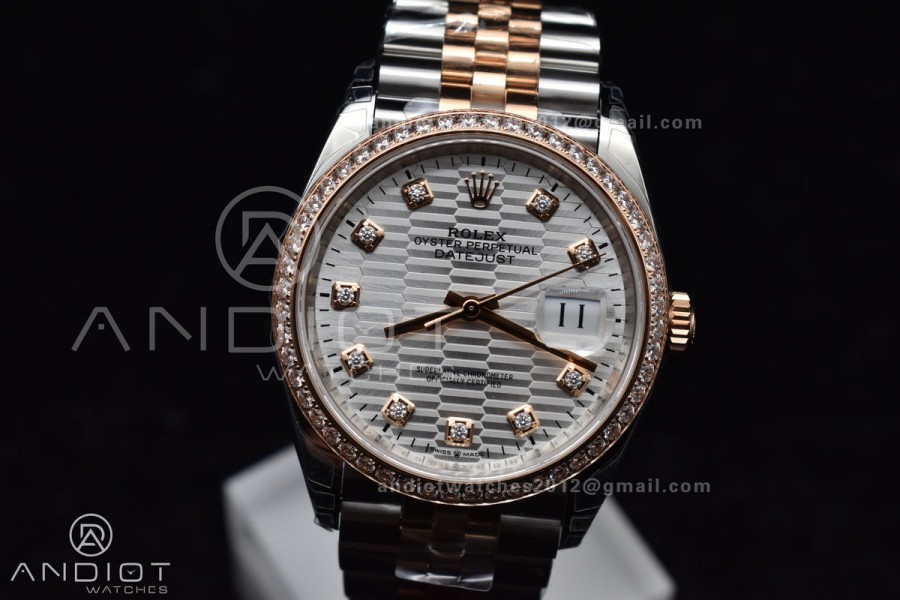 DateJust 36 SS 126281rbr VSF 1:1 Best Edition 904L Steel Silver Textured Dial on Jubilee Bracelet VS3235