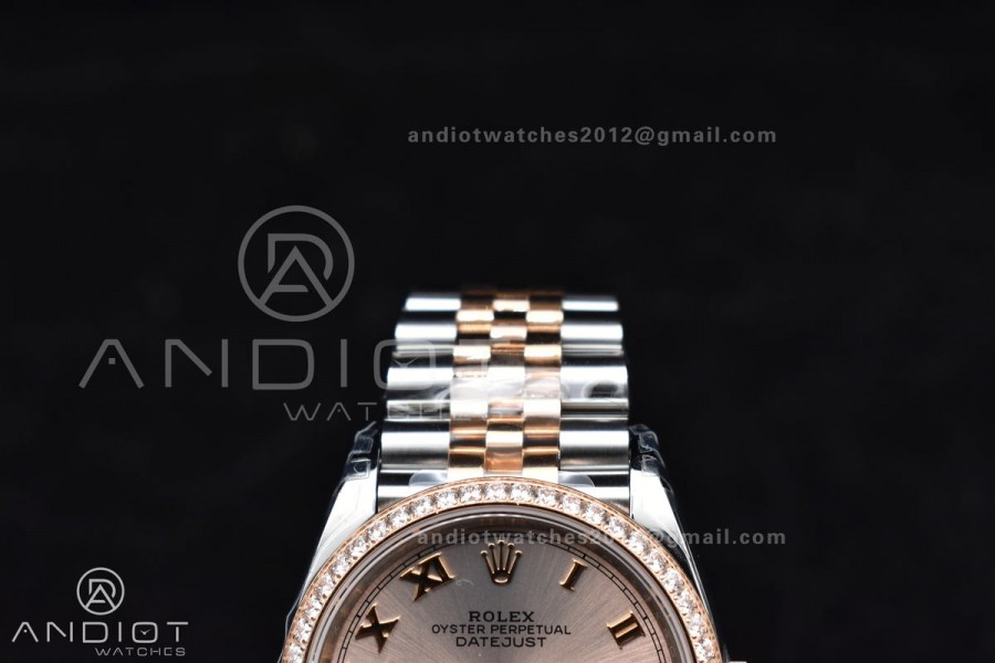 DateJust 36 SS 126281rbr VSF 1:1 Best Edition 904L Steel RG Roman Dial on Jubilee Bracelet VS3235