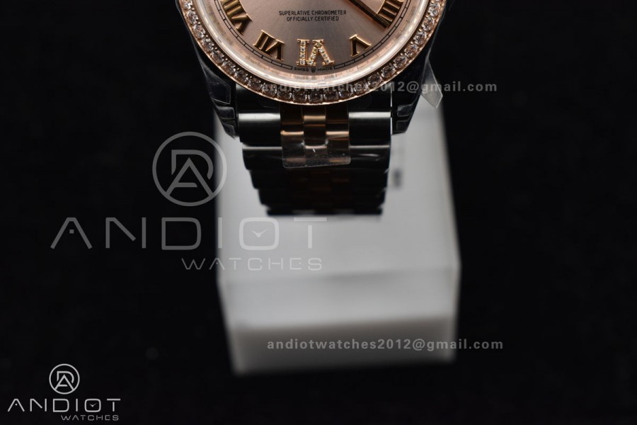 DateJust 36 SS 126281rbr VSF 1:1 Best Edition 904L Steel RG Roman Dial on Jubilee Bracelet VS3235