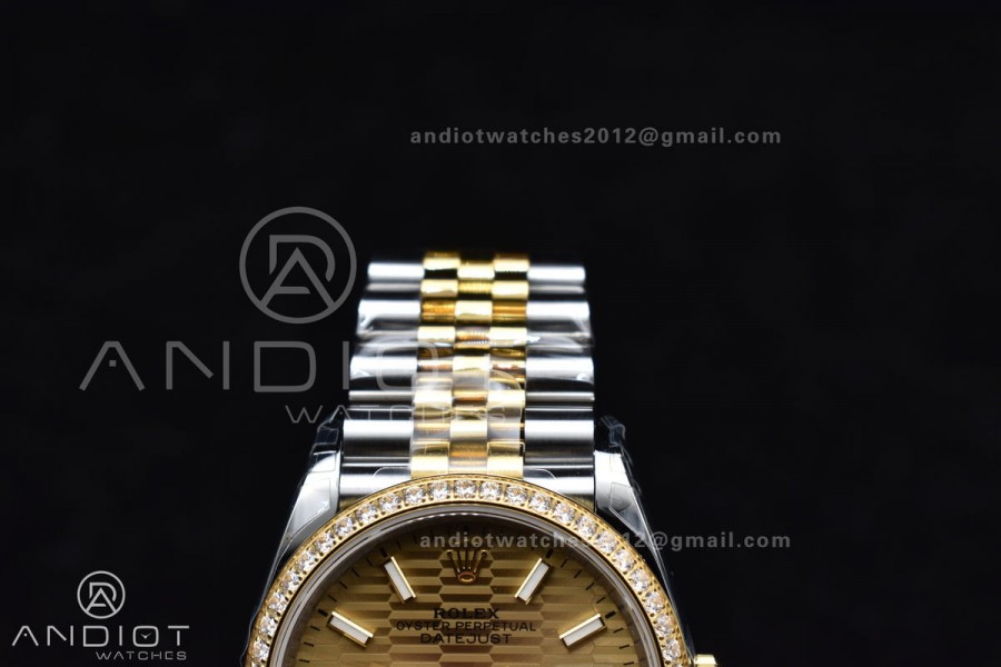DateJust 36 SS 126283rbr VSF 1:1 Best Edition 904L Steel YG Textured Dial on Jubilee Bracelet VS3235