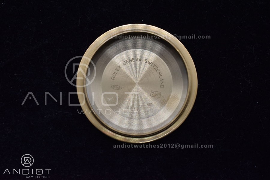DayDate 40 YG GMF Gain Weight 904L Steel Green Dial Roman Markers on President Bracelet A3255 V2