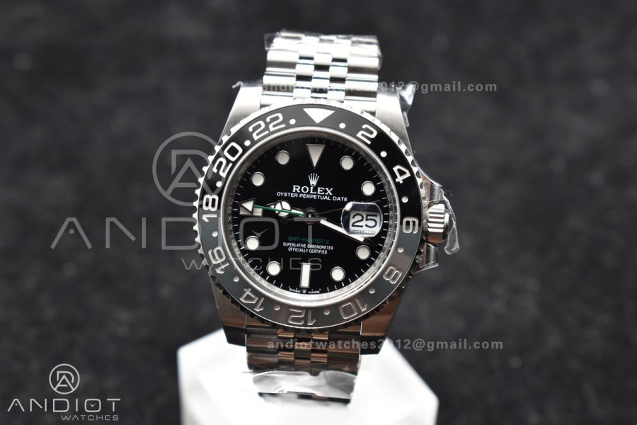 GMT-Master II 126710 GRNR Black/Gray Ceramic 904L Steel Clean 1:1 Best Edition on Jubilee Strap DD3285