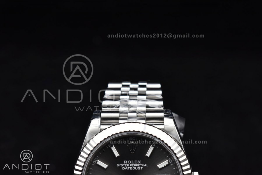DateJust 41 SS 126334 VSF 1:1 Best Edition 904L Steel Grey Stick Dial On Jubilee Bracelet VS3235