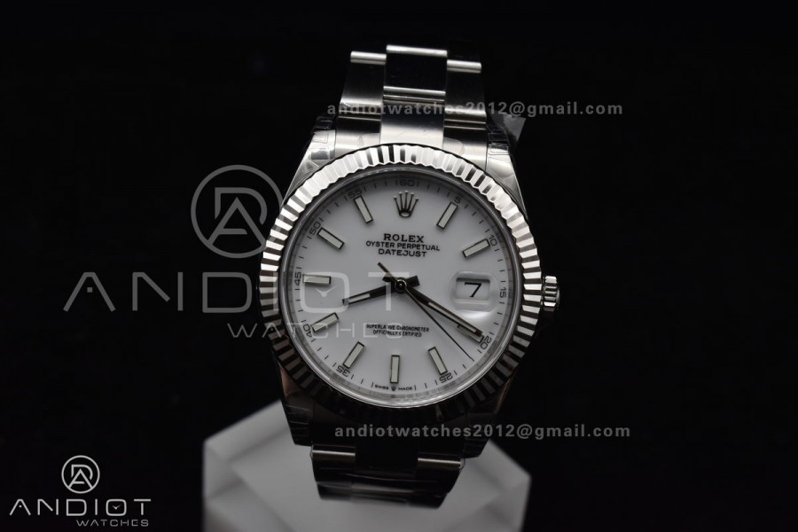 DateJust 41 126334 904L SS VSF 1:1 Best Edition White Dial On Oyster Bracelet VS3235