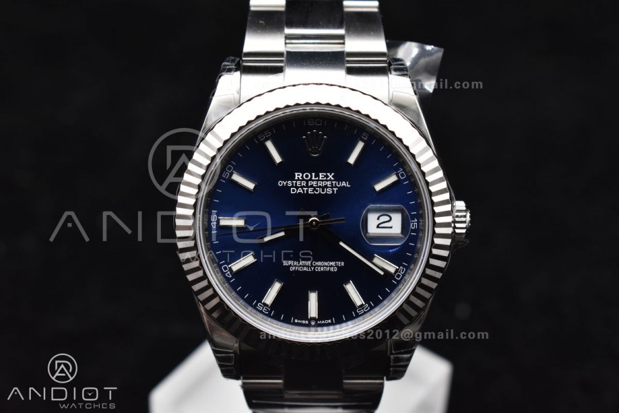 DateJust 41 126334 904L SS VSF 1:1 Best Edition Blue Dial On Oyster Bracelet VS3235