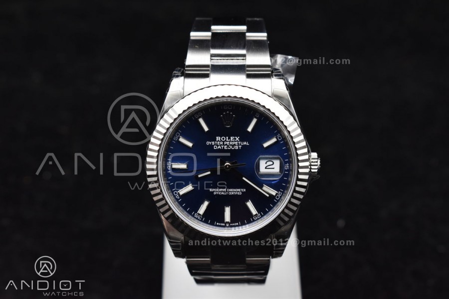 DateJust 41 126334 904L SS VSF 1:1 Best Edition Blue Dial On Oyster Bracelet VS3235