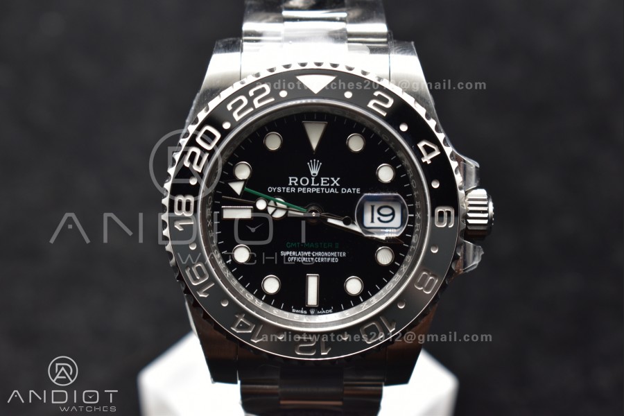 GMT-Master II 126710 GRNR Black/Gray Ceramic 904L Steel Clean 1:1 Best Edition on Oyster Strap DD3285
