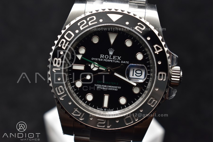 GMT-Master II 126710 GRNR Black/Gray Ceramic 904L Steel Clean 1:1 Best Edition on Oyster Strap DD3285