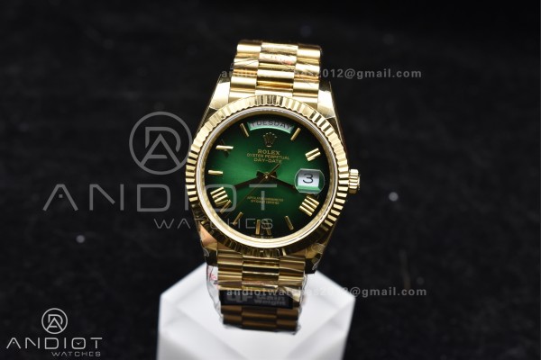 DayDate 40 YG QF Best Edition 904L Steel Green/Bla...