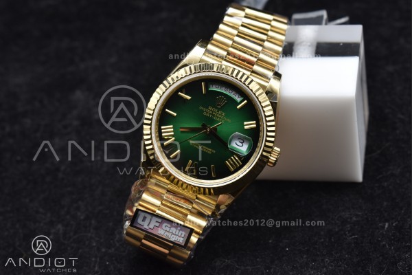 DayDate 40 YG QF Best Edition 904L Steel Green/Bla...