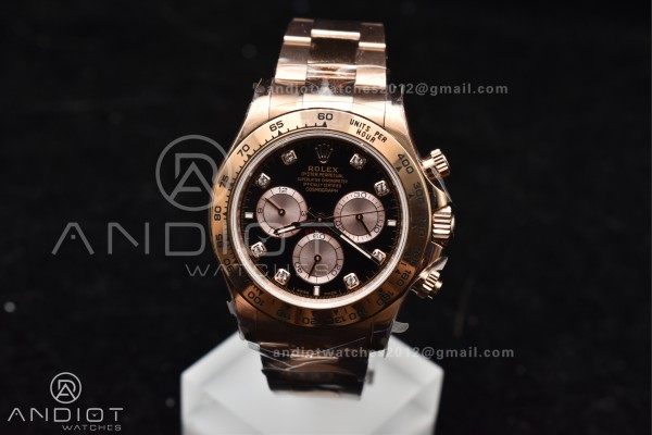 Daytona 126505 QF 1:1 Best Edition Black/RG Diamon...