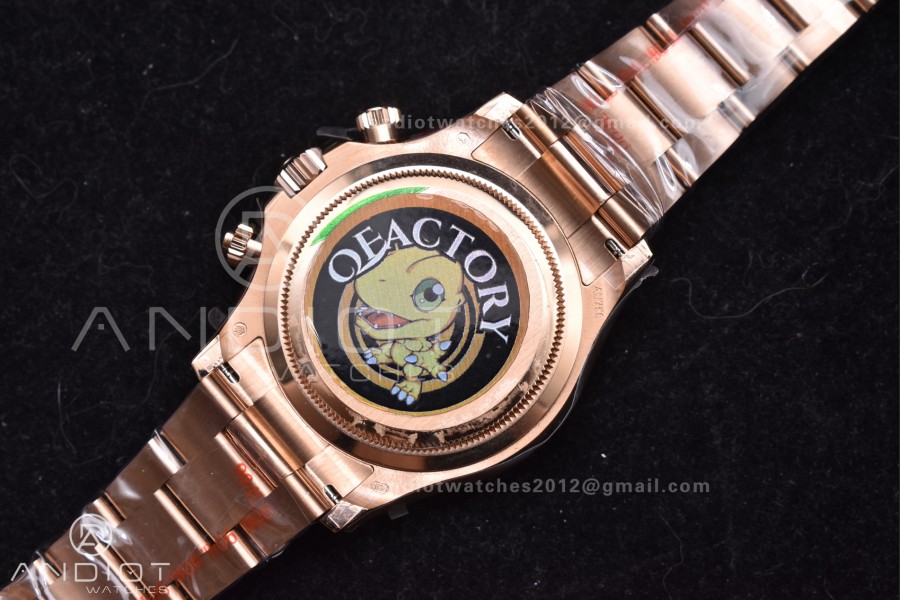 Daytona 126505 QF 1:1 Best Edition Black/RG Diamonds Dial on RG Braclet SH4131 V5