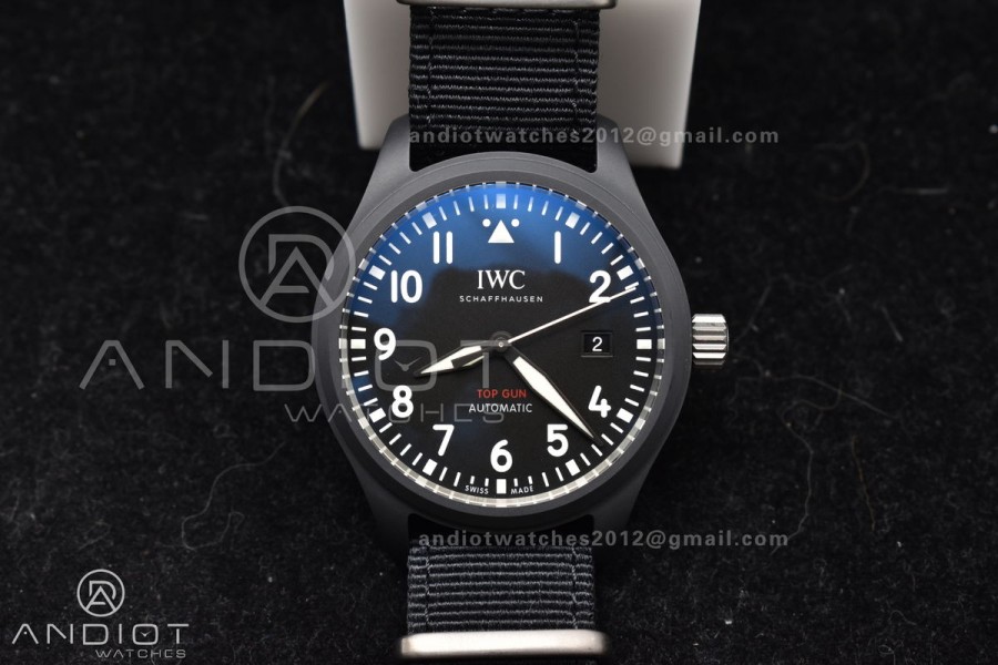 Pilot's Watch Top Gun Black Ceramic IW326901 V7F 1:1 Best Edition on Black Nylon Strap A32111
