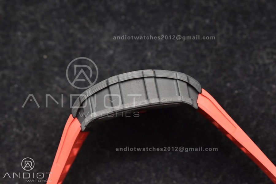 RM035-02 NTPT ZF 1:1 Best Edition Skeleton Dial on Red Rubber Strap RMAL1 Super Clone V6