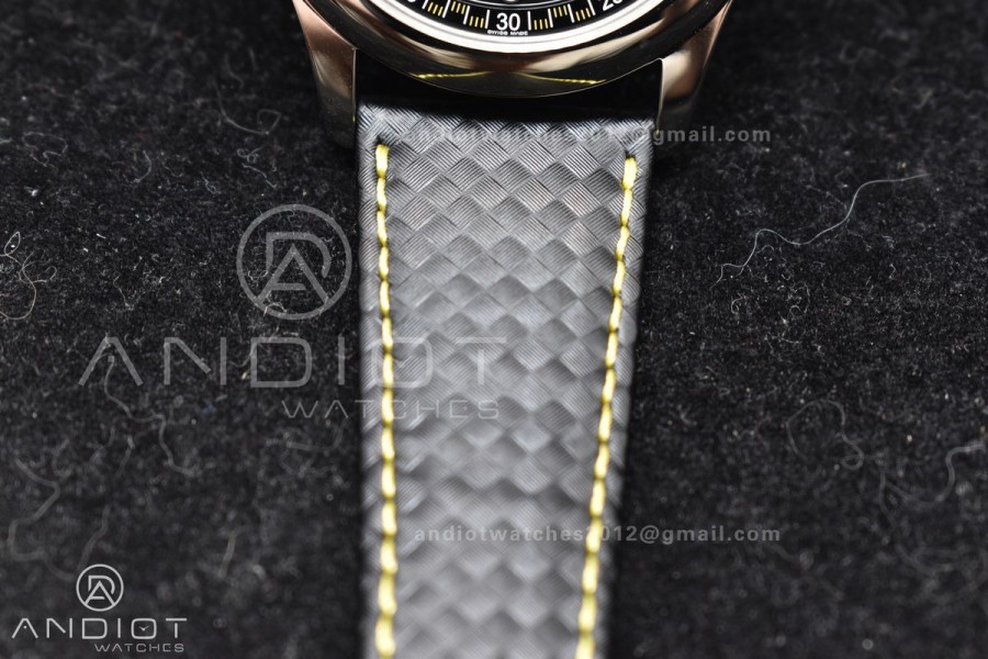 Calatrava 6007G SS PPF 1:1 Best Edition Black/Yellow Dial on Black Leather Strap 330CS
