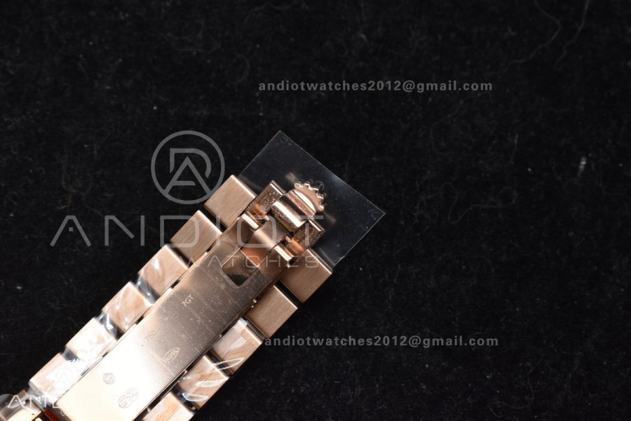 DayDate 40 RG GMF 904L Steel Meteorite Dial Crystal Markers On President Bracelet A3255